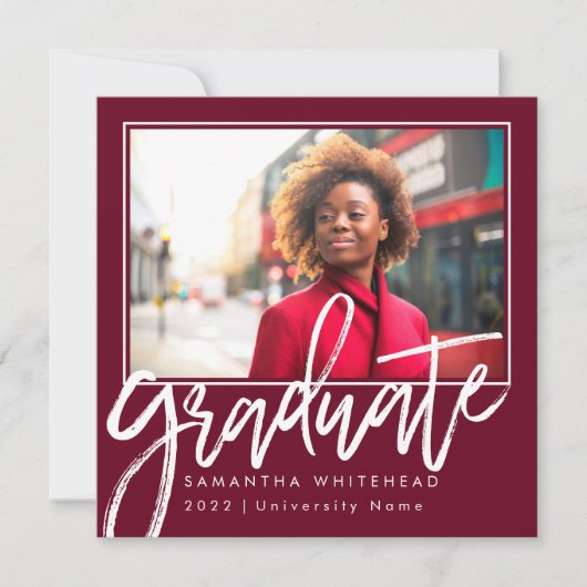 Moderne foto Afstuderen 2022 Aankondiging Bourgogn (Voorkant)