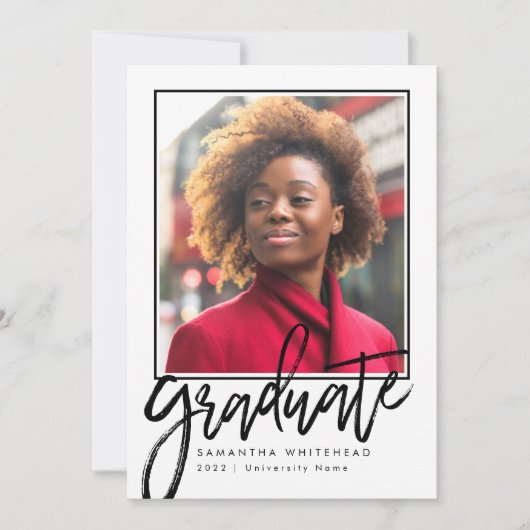 Moderne Foto Afstuderen Aankondiging Card 2022 (Voorkant)