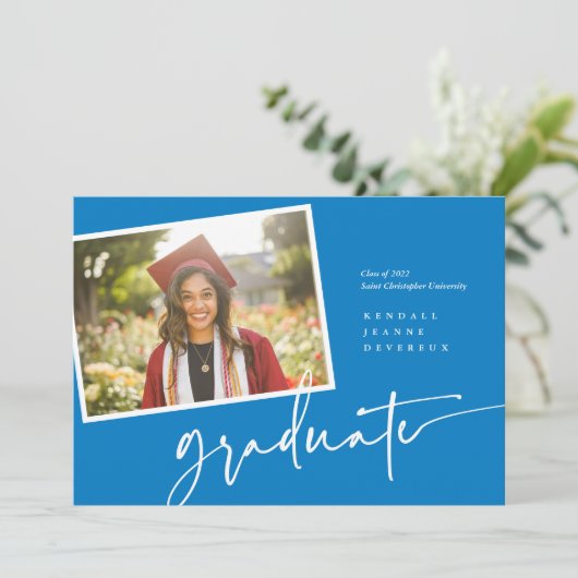 Moderne foto Afstuderen aankondiging momentopname (Staand voorkant)