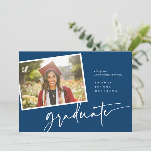 Moderne foto Afstuderen aankondiging momentopname (Staand voorkant)