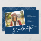 Moderne foto Afstuderen aankondiging momentopname (Voorkant / Achterkant)