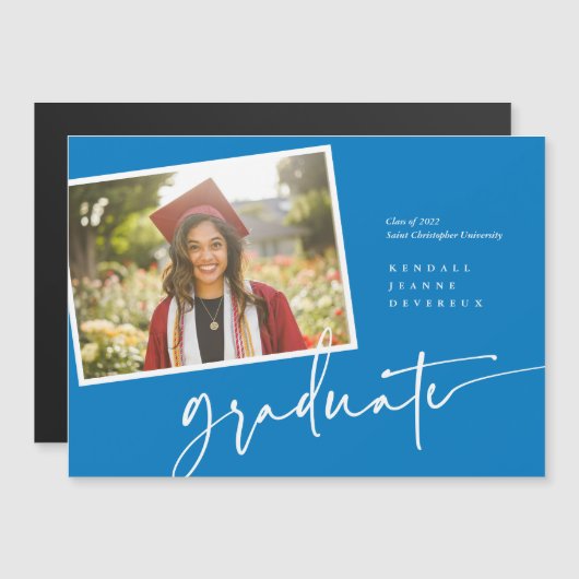 Moderne foto Afstuderen aankondiging momentopname (Voorkant / Achterkant)