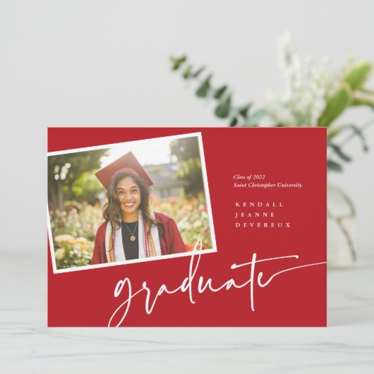 Moderne foto Afstuderen aankondiging momentopname (Staand voorkant)