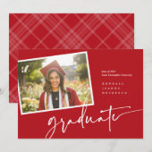 Moderne foto Afstuderen aankondiging momentopname (Voorkant / Achterkant)