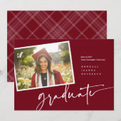 Moderne foto Afstuderen aankondiging momentopname (Voorkant / Achterkant)