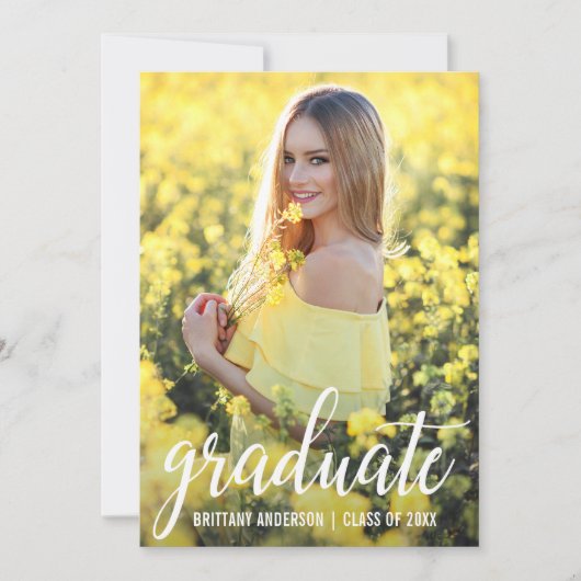 Moderne Foto Afstuderen Announcement Card W Aankondiging (Voorkant)