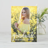 Moderne Foto Afstuderen Announcement Card W Aankondiging (Staand voorkant)