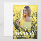 Moderne Foto Afstuderen Announcement Card W Aankondiging (Voorkant / Achterkant)