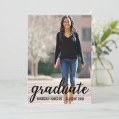 Moderne Foto Afstuderen Announcement-kaart Aankondiging (Staand voorkant)