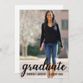 Moderne Foto Afstuderen Announcement-kaart Aankondiging (Voorkant / Achterkant)