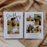Moderne Foto Afstuderen Announounement Party nodig Kaart<br><div class="desc">Dit is een moderne minimalistische huwelijksaankondiging en feestuitnodiging met ruimtes voor uw eigen speciale foto's en een elegant lettertype. Alle kleuren zijn bewerkbaar. // Voor overeenkomende design, zoek "SOFIA" in de Sincerely By Nicole Zazzle winkel. * Als u van dit ontwerp houdt maar het niet beschikbaar voor iets ziet u...</div>