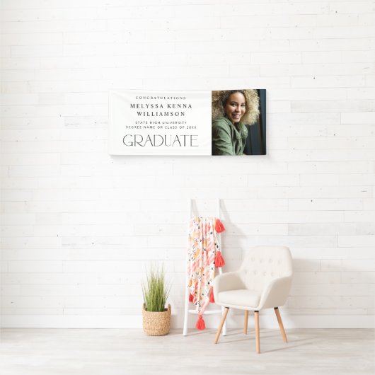 Moderne foto Afstuderen banner - wit (Insitu)