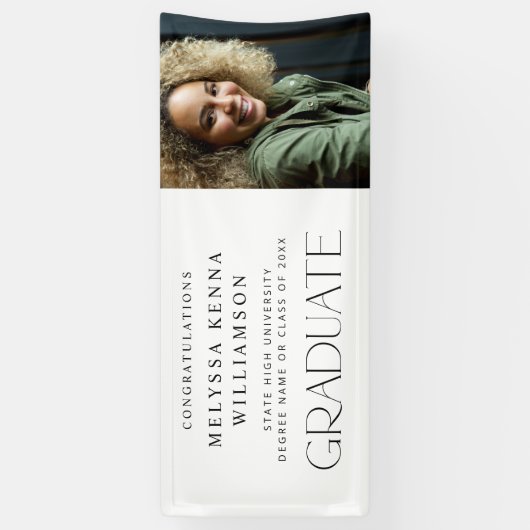 Moderne foto Afstuderen banner - wit (Verticaal)