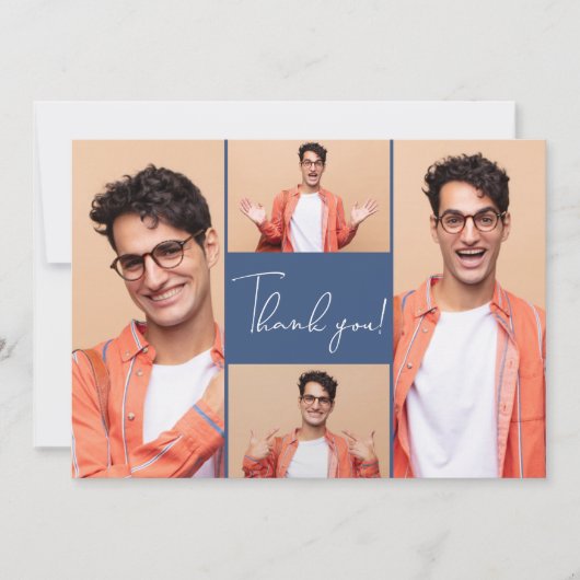 Moderne foto Afstuderen Bedankt Notitiekaartje (Voorkant)