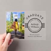 Moderne foto Afstuderen Black Stripes Afstuderen A Acryl Uitnodigingen (Insitu (Draagbaar))