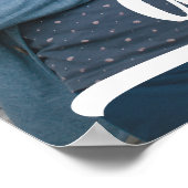 Moderne foto Afstuderen blauw Poster (Hoek)