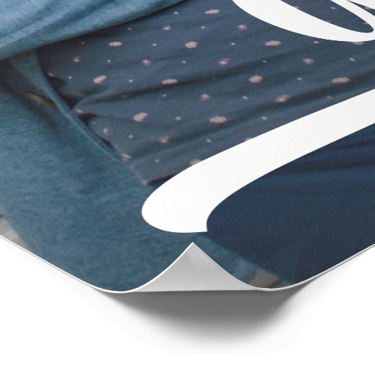 Moderne foto Afstuderen blauw Poster (Hoek)