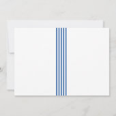 Moderne foto Afstuderen blauwe strepes op maat Aankondiging (Achterkant)