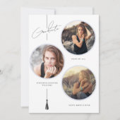 Moderne foto-Afstuderen Cirkel wit Aankondiging (Voorkant)