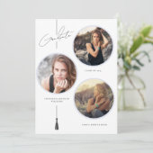 Moderne foto-Afstuderen Cirkel wit Aankondiging (Staand voorkant)