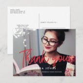 Moderne foto afstuderen Dank u Briefkaart (Voorkant / Achterkant)