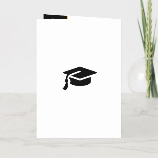 Moderne foto Afstuderen dank u zwart goud Folie Wenskaart (Achterkant)