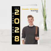Moderne foto Afstuderen dank u zwart goud Folie Wenskaart (Voorkant)