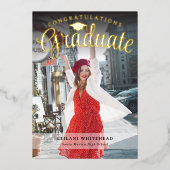 Moderne Foto Afstuderen Folie Folie Uitnodiging (Voorkant)