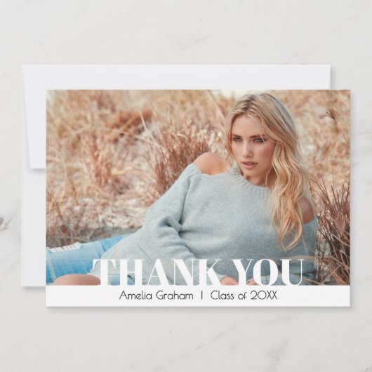 Moderne foto-Afstuderen - Hartelijk dank Bedankkaart (Voorkant)