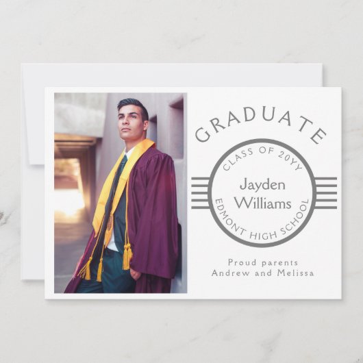 Moderne foto Afstuderen het Afstuderen Silver Stri Aankondiging (Voorkant)