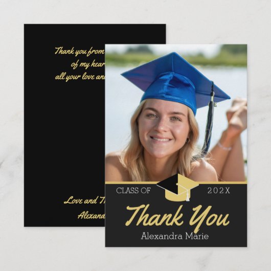 Moderne Foto afstuderen klasse van 2022 Dank u Ca Bedankkaart (Voorkant / Achterkant)