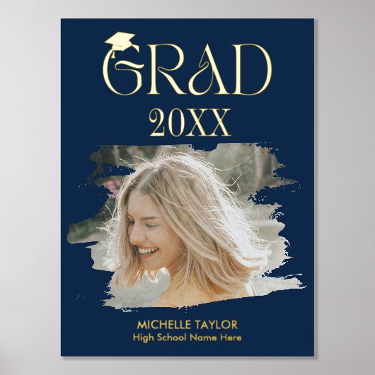 Moderne foto Afstuderen Lijst op de middelbare sch Folie Afdrukken (Voorkant)