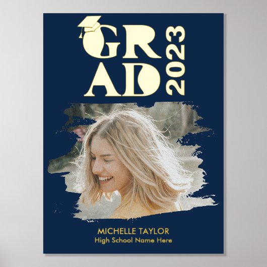 Moderne foto Afstuderen Lijst op de middelbare sch Folie Afdrukken (Voorkant)