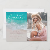 Moderne foto afstuderen oceaanstrandscript modern (Voorkant)