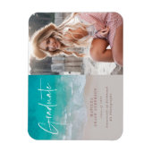 Moderne foto afstuderen oceaanstrandscript modern magneet (Verticaal)