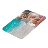 Moderne foto afstuderen oceaanstrandscript modern magneet (Linkerzijde)