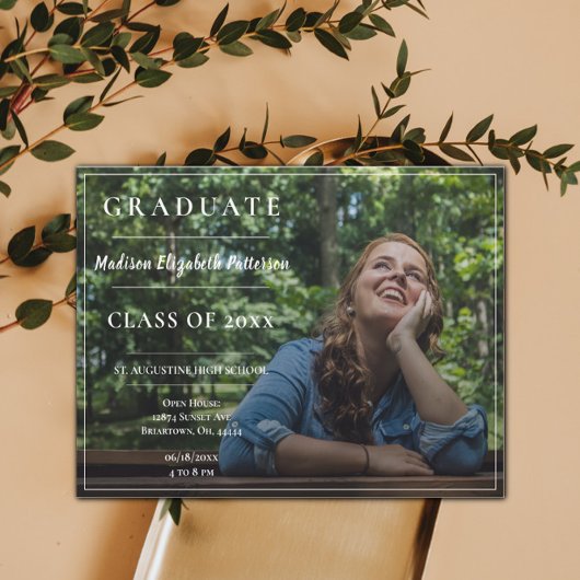 Moderne Foto Afstuderen Open House Kaart