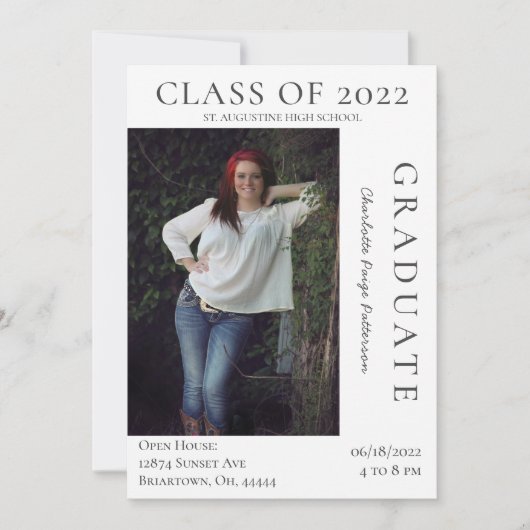 Moderne Foto Afstuderen Open House | wit Kaart (Voorkant)