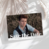 Moderne foto afstuderen opslaan van de datum briefkaart