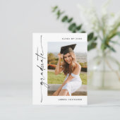 Moderne foto afstuderen partij uitnodiging (Staand voorkant)