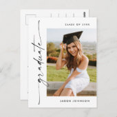Moderne foto afstuderen partij uitnodiging (Voorkant / Achterkant)