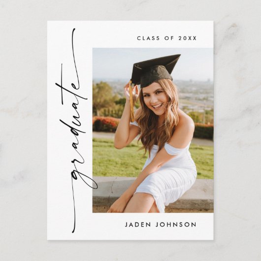 Moderne foto afstuderen partij uitnodiging (Voorkant)