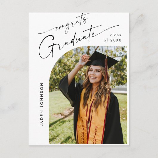 Moderne foto afstuderen partij uitnodiging (Voorkant)