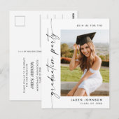 Moderne foto afstuderen partij uitnodiging (Voorkant / Achterkant)