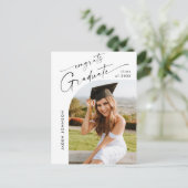 Moderne foto afstuderen partij uitnodiging (Staand voorkant)