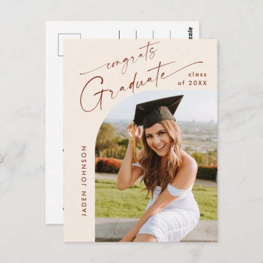 Moderne foto afstuderen partij uitnodiging (Voorkant / Achterkant)