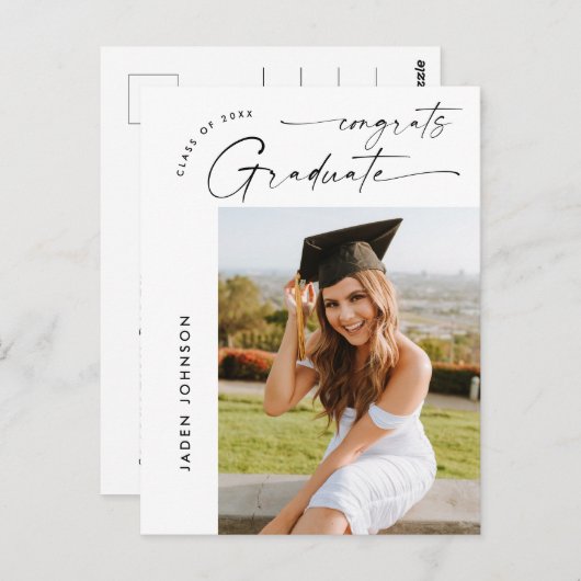 Moderne foto afstuderen partij uitnodiging (Voorkant / Achterkant)