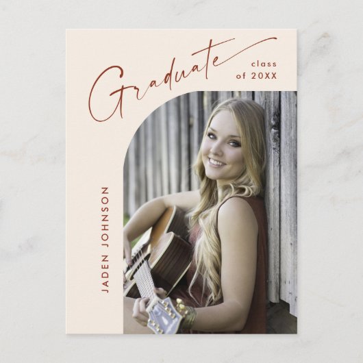 Moderne foto afstuderen partij uitnodiging (Voorkant)