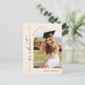 Moderne foto afstuderen partij uitnodiging (Staand voorkant)