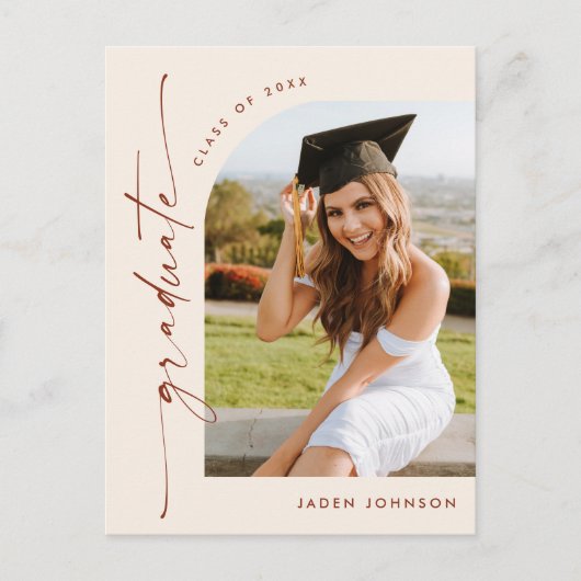Moderne foto afstuderen partij uitnodiging (Voorkant)